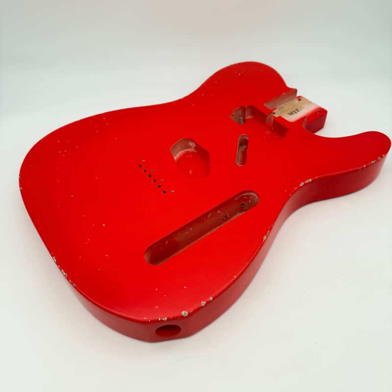 MJT Telecaster Body Alder Relic Nitro Fiesta Red Light mjt6585 image 1