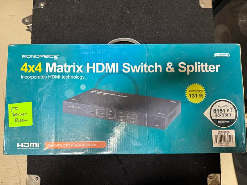 Monoprice 4x4 Matrix HDMI Switch & Splitter - Black image 1