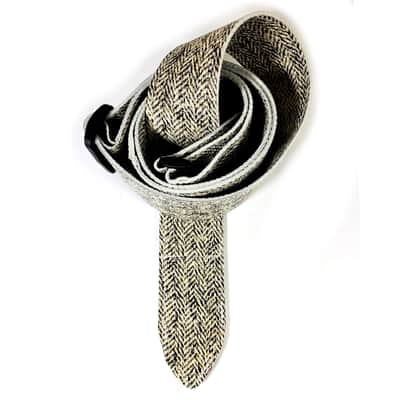 Tweed Pattern Premium Leather Guitar Strap-Black White Tweed Design Leather Guitar Strap -Leather Guitar Strap-Acoustic, Electric Bass Guitar image 4