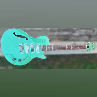 Brownsville Choirboy 3 Pickup Semi Hollow Guitar with Gig Bag - Sage Green Metallic image 1