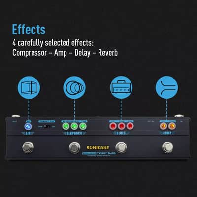 SONICAKE Twiggy Blues Guitar Multi Effects Pedal Twiggy Blues Compressor Overdrive Delay Reverb image 5