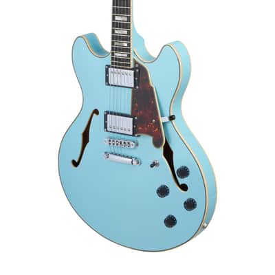 D'Angelico PREMIER DC DAPDCSKBCS * Double Cutaway w/ stop-bar tailpiece, Sky Blue image 5