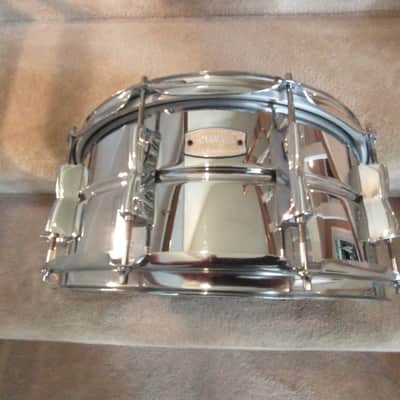 Yamaha Stage custom 10 lug extra deep 6.5 x 14 inch snare drum brilliant chrome excellent image 1