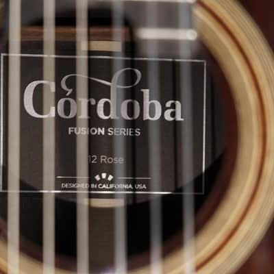 Cordoba  Fusion 12 Rose Classical Acoustic-Electric Guitar image 6
