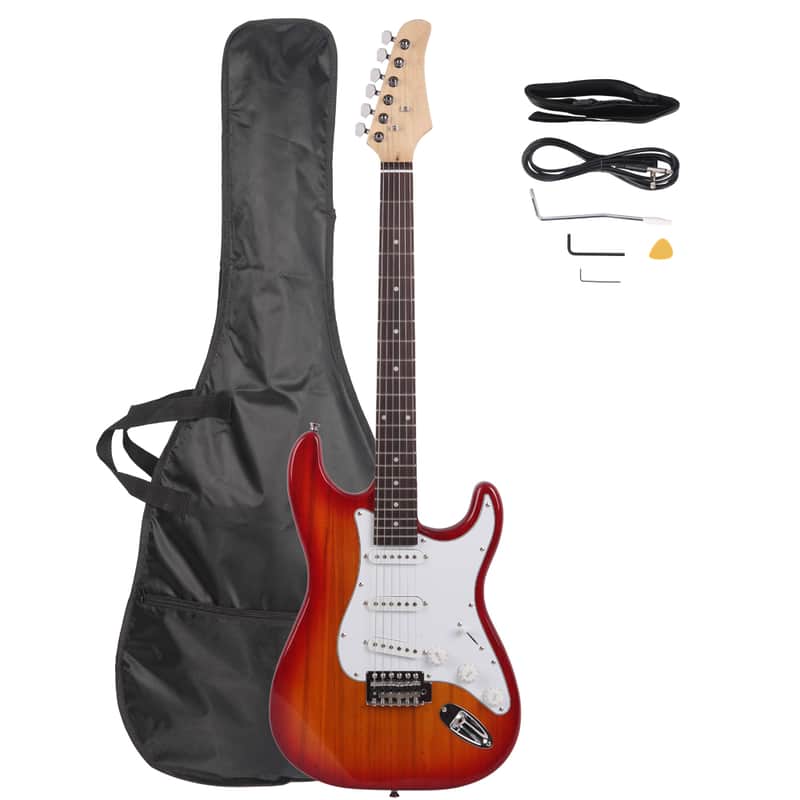 Ukscs Rosewood Fingerboard Electric Guitar Sunset - Red image 1