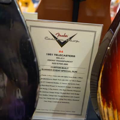 (Pre-Order) Fender 1951 Telecaster - Relic - Custom Built - Summer Event Special Run, Ebony Transparent - 2026 Summer Dealer Event #4 image 2