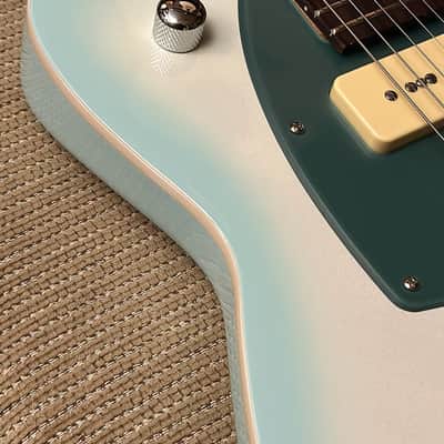 Reverend Double Agent OG Chronic Blue Burst Guitar image 4