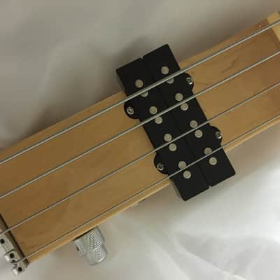 Ministar Basstar Travel Guitar Natural Finish 4 String Bass with Built-in Amp image 5