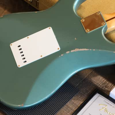 2021 Fender Custom Shop 1956 Reissue Stratocaster Electric Guitar Relic Sherwood Green Metallic + COA OHSC image 18
