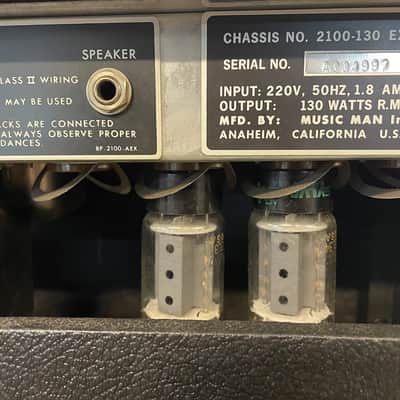 Music Man D130 Head ex 10CC Strawberry Studios HD130 Head ex 10CC Strawberry Studios 1977 - Silver Grill image 6