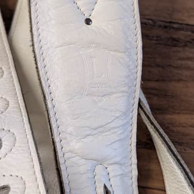 Levy's Leather Guitar Strap 2.5" White With Locks As Pictured NICE Strap! image 2