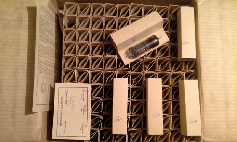 NOS 6N6P USSR MILITARY RED-TIP GOLD GRID TUBES OTK image 1