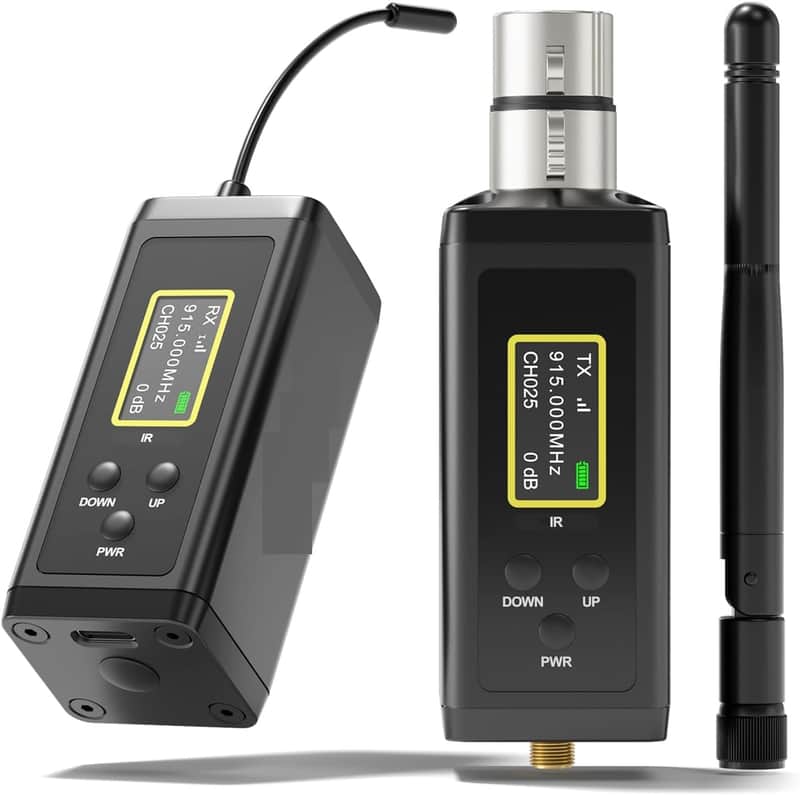 UHF Wireless in Ear Monitor System, 902-927 MHz, 50-Channel IEM, 300ft Range with Antenna, Low Latency Transmitter & Beltpack Receiver for Stage, Church, Rehearsal, Live Performance image 1