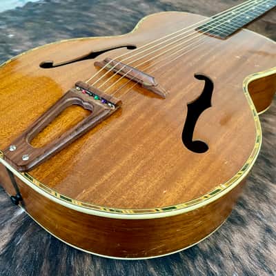 1940 Harmony H1406 Patrician Acoustic Archtop Guitar with Case image 5