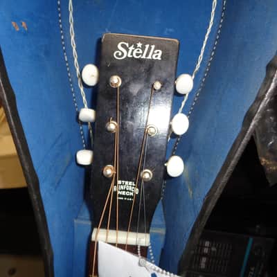 vintage Harmony Stella H+-6130 acoustic guitar with chipboard case image 5