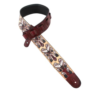 Walker & Williams LHR-24 Blood Red Premium Leather w/North West Bear Totem Carving image 1