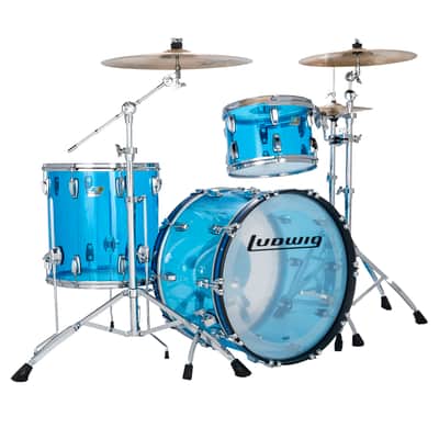 Ludwig *Pre-Order* Vistalite Blue FAB Kit 14x22/16x16/9x13 Acrylic Kit Drums Shell Pack | Made in the USA | Special Order | Authorized Dealer image 1