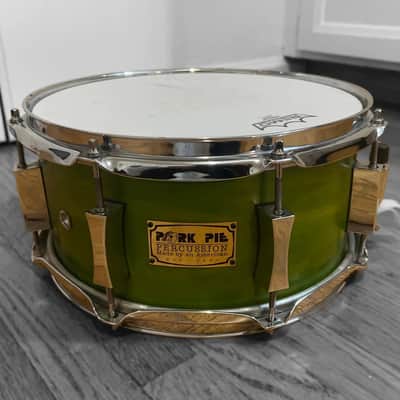 Pork Pie 5.5 x 12-inch Maple Snare in Transparent Green Finish (2003) image 2
