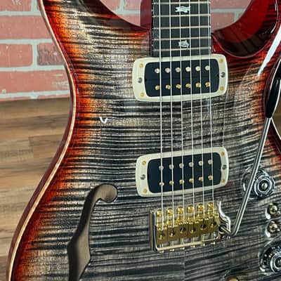 PRS 40th Anniversary Custom 24-08 Semi-hollow Electric Guitar - Charcoal Cherry Burst image 3