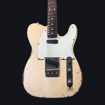 Made to Order - FRANCHIN Mars guitar Relic Aged 100% Nitro Lacquer (Butterscotch/ Sunburst/ Black/ White/ Blue/ Green/ Yellow/ Red/ Pink/ Burgundy/ Purple/ Gold/ Silver, etc.) Telecaster-Tele-T-Style Made in Italy image 7