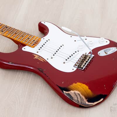 2024 Fender Custom Shop Limited Edition 1954 Stratocaster 70th Anniversary Heavy Relic, Cimarron Red Over Two-Tone Sunburst image 8