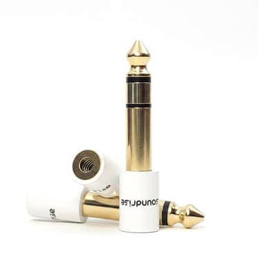 Soundrise White Ceramic Audio Adapter 3-Pack – 1/8" (3.5mm) to 1/4" (6.35mm) TRS – Gold-Plated Stereo Headphone Jack Converters image 1