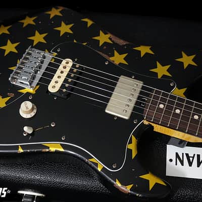 Friedman USA Custom Shop Vintage S Guitar in Black with Gold Stars image 4