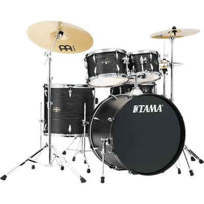Tama IE52CBOW Imperial Star 5pc Complete Drum Kit with Throne, Cymbals and Kick Pedal – Black Oak image 1