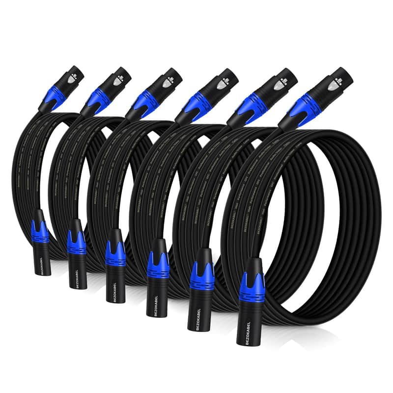 XLR Cables, XLR Microphone Cables 6 ft 6 Packs Balanced XLR Speaker Cable Male to Female 3-Pin for Microphone Audio Mixer Speaker System (6 Pack) image 1