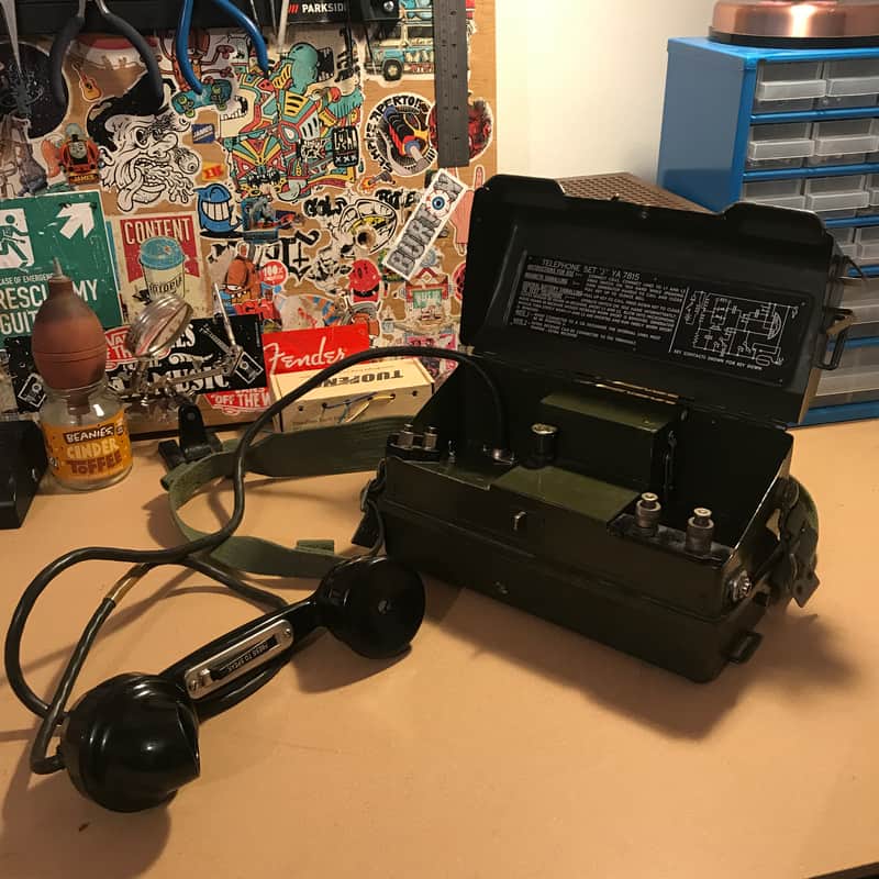 Vintage Army Telephone  Microphone by Weird & Wired (2022, Black & Green) image 1