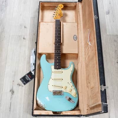 Fender Custom Shop Limited Edition 1964 L-Series Stratocaster Heavy Relic Guitar, Aged Daphne Blue image 11