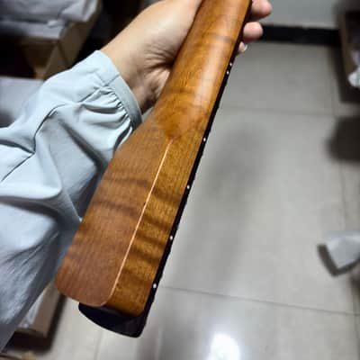 Reverse head Roasted Flame Maple 22 Fret guitar neck 25.5 inch rosewood replace image 6