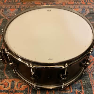 DW 6.5x14 Collector's Satin Black over Brass Snare Drum w/ Black Nickel HW image 7