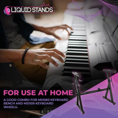 Liquid Stands Z Style Adjustable Piano Keyboard Stand - Fits 54-88 Key Electric Pianos (Black) image 8