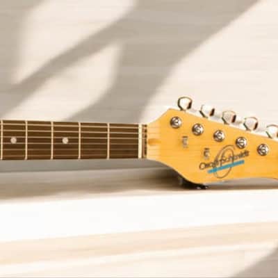 Oscar Schmidt OS-30-SFG-A Double Cut Solid Body 3/4 Scale Electric Guitar. Surf Green image 5