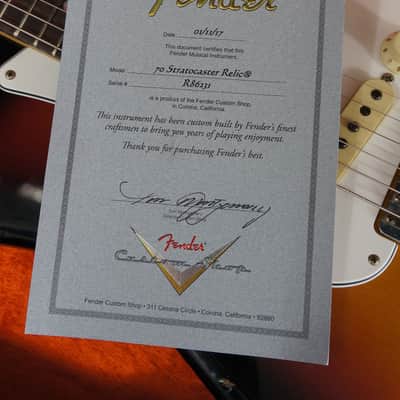 2017 Fender Custom Shop 1970 Time Machine Relic Stratocaster Guitar image 11