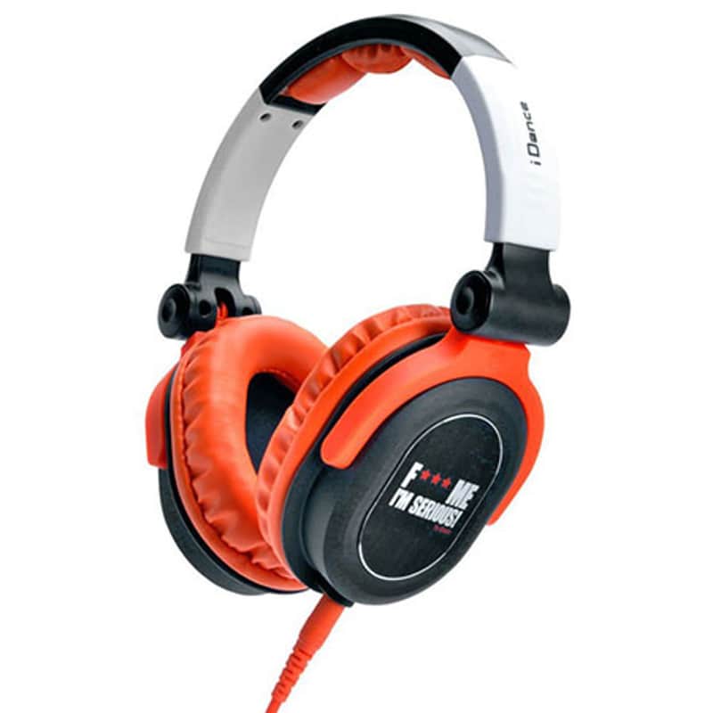 IDANCE Full-Range Headphones for iPhone/iPad/iPod, 15Hz-20KHz Frequency, 40ohms Impedance, 3.5mm Plug Adapter, Orange/Black image 1