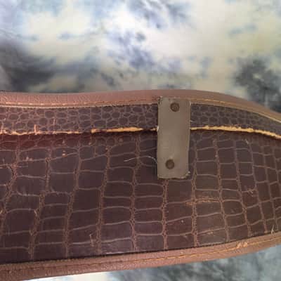 Vintage RARE 1958 to 1962 Gibson Brown Faux Alligator Burgandy Interior ES 335 330 Soft Shell Electric Guitar Case image 9