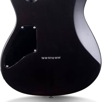Electric Guitar Burl Wood Look Printed Top Modern Double Cut 6 String HH Pickups Tremolo Maple Neck Gloss Finish image 3