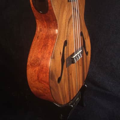 Handcrafted 8 String Baritone Ukulele, Solid Acacia, Curly Rosewood, Slotted Head, Bruce Wei UP19-2005 image 3