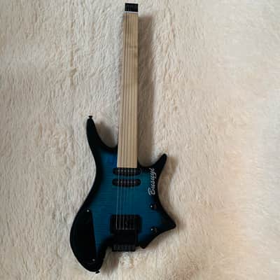 4 String Short Scale Neck Through Fretless Bass/6 String Fretless Tremolo Busuyi Double Sided, Headless Guitar image 2
