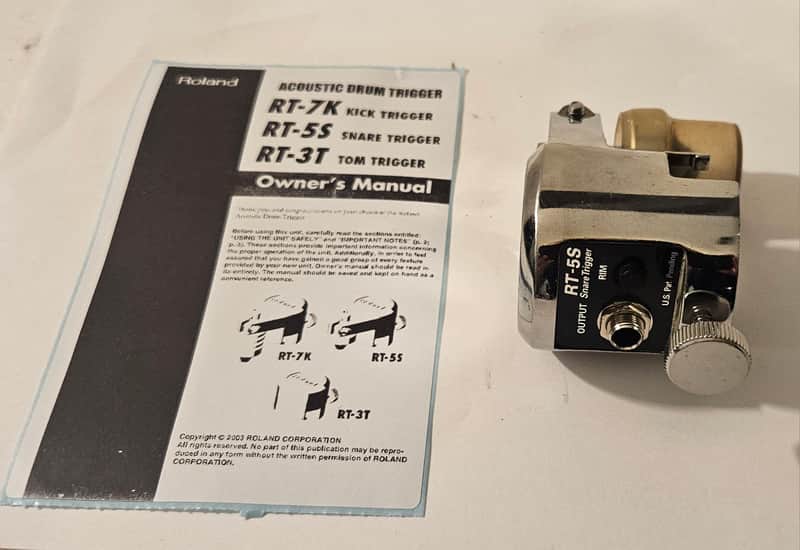 Roland RT-5S Snare Trigger Chrome w/ Manual Tested & Works image 1