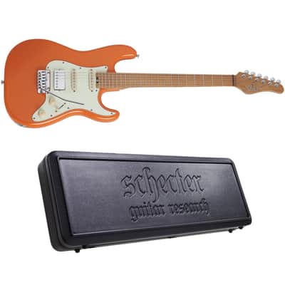 Schecter Nick Johnston Traditional H/S/S Atomic Orange Electric Guitar + Hard Case image 1