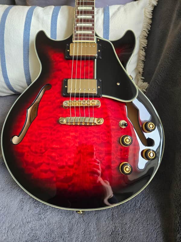 Ibanez AM93-TRS Artcore Expressionist 2013 - 2015 - Transparent Red Sunburst image 1