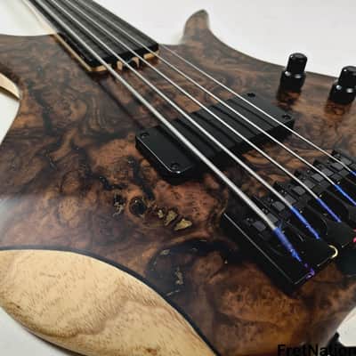 AC Guitars Krell 5-String Fretless Bass 34" Scale ACG Turkish Walnut 8.86lbs image 12