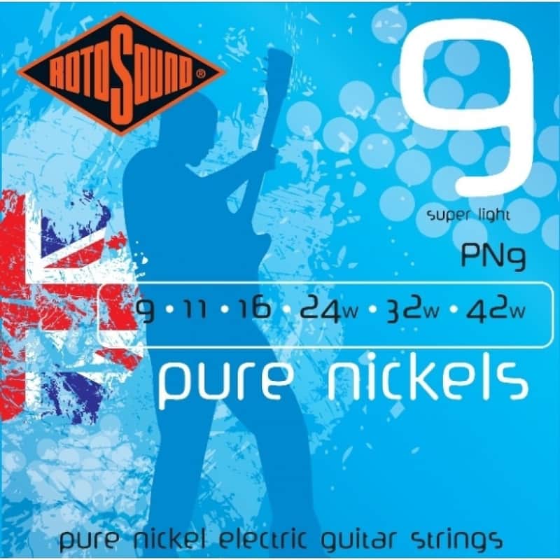 Rotosound PN9 Pure Nickel Electric Guitar Strings - Super Light (9 - 42) image 1