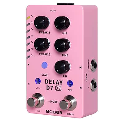 Mooer D7 X2 Delay 14 Stereo Delay Effects + Power Adapter image 4