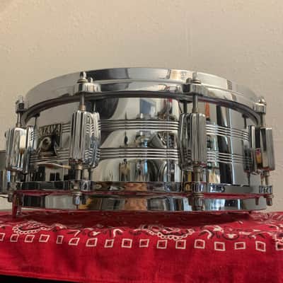 Tama No. 8005 Imperialstar King-Beat Steel 5x14" Snare Drum with Parallel Action Strainer 1977 - 1985 - Chrome Over Steel image 2