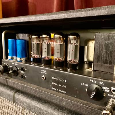 WHITE W-100 guitar/ bass amplifier c 1969 Black original vintage UK England Matamp orange image 13