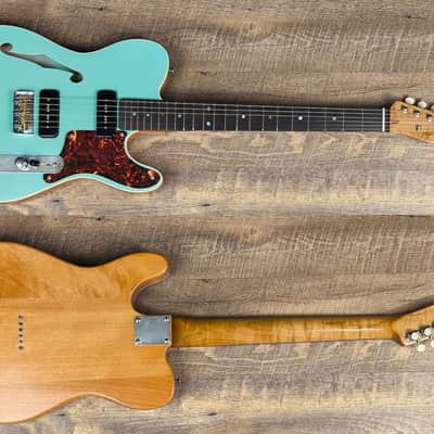 MyDream Partcaster Custom Built - Green Natural Thinline Lollar image 1